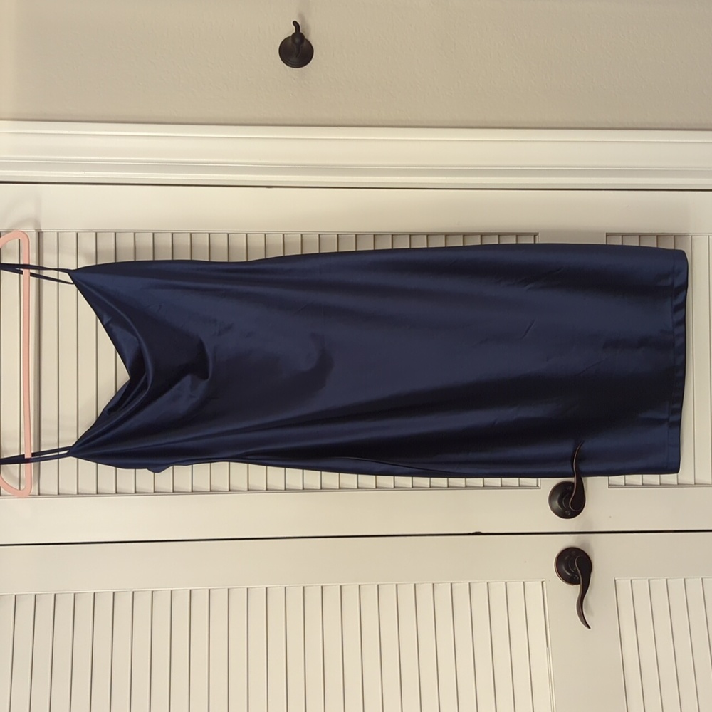 Sleeveless Spaghetti Strap Satin Cowl Neck Dress! Size XL